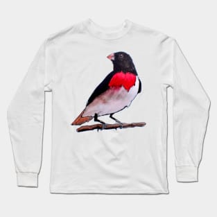 Rose Breasted Grosbeak Bird Long Sleeve T-Shirt